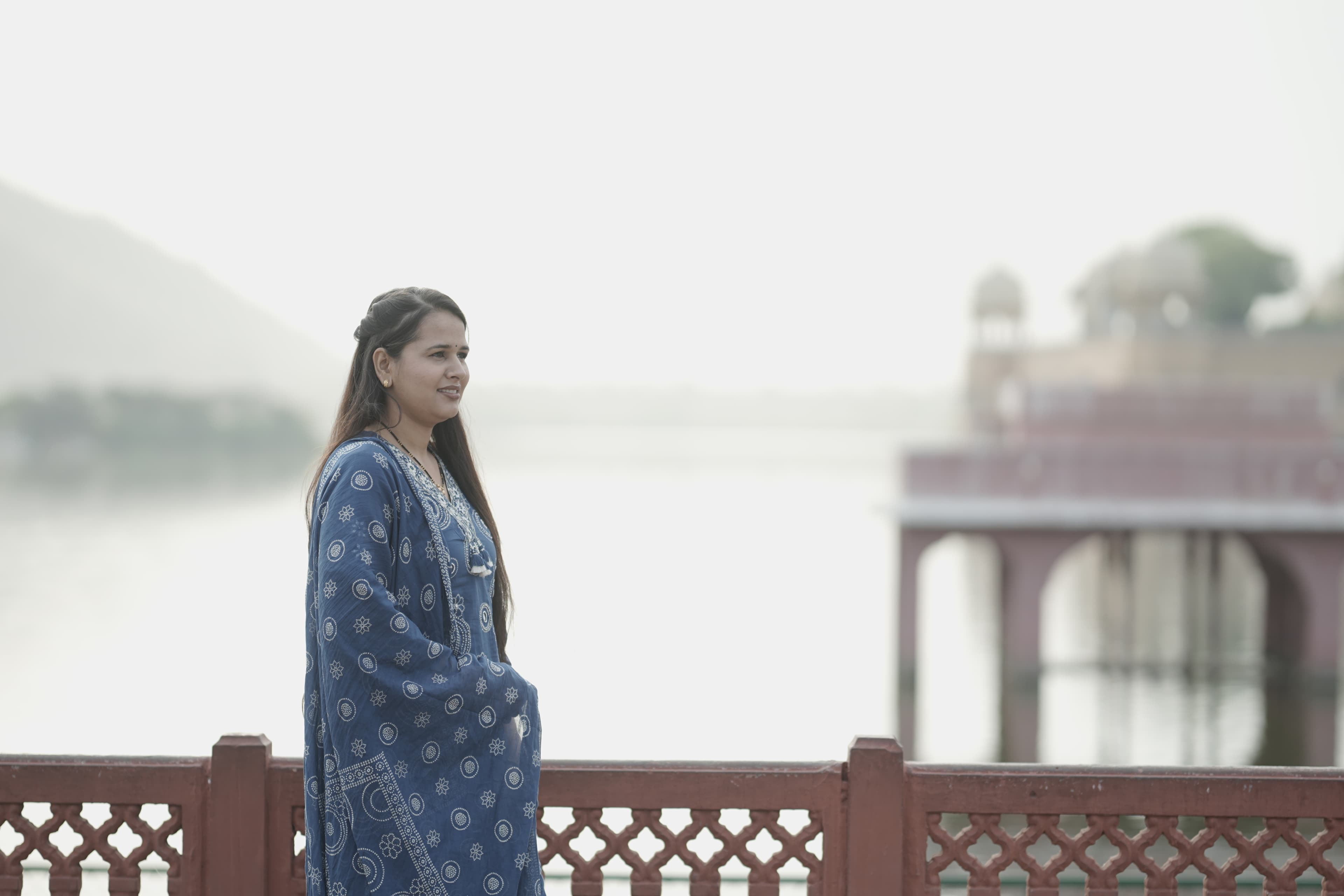 Blue Printed Kurta Set
